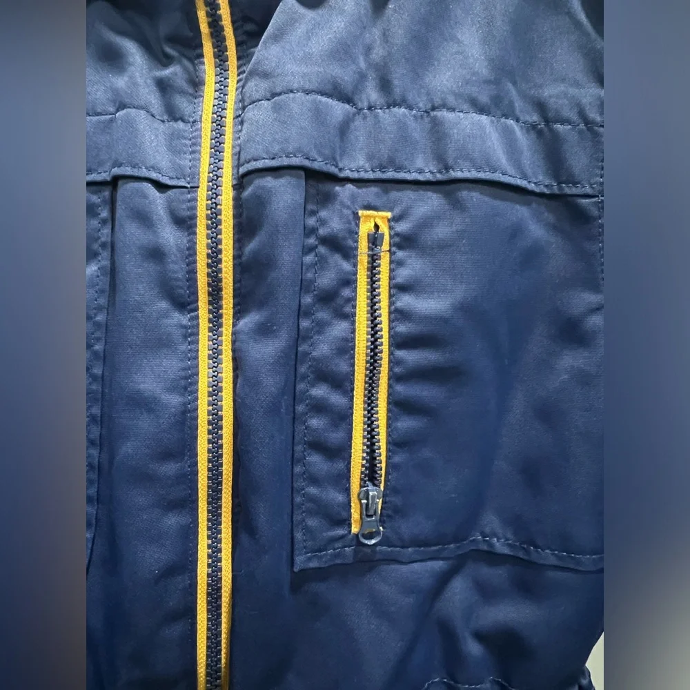 CAT & JACK Blue Full Zip Winter Hooded Pockets Coat SIZE 6/7 SM BOYS Pre Loved